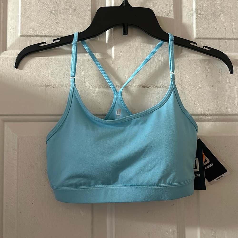 ID IDEOLOGY LOW IMPACT SPORTS BRA: BLUE: NEW WITH TAGS: SIZE SMALL